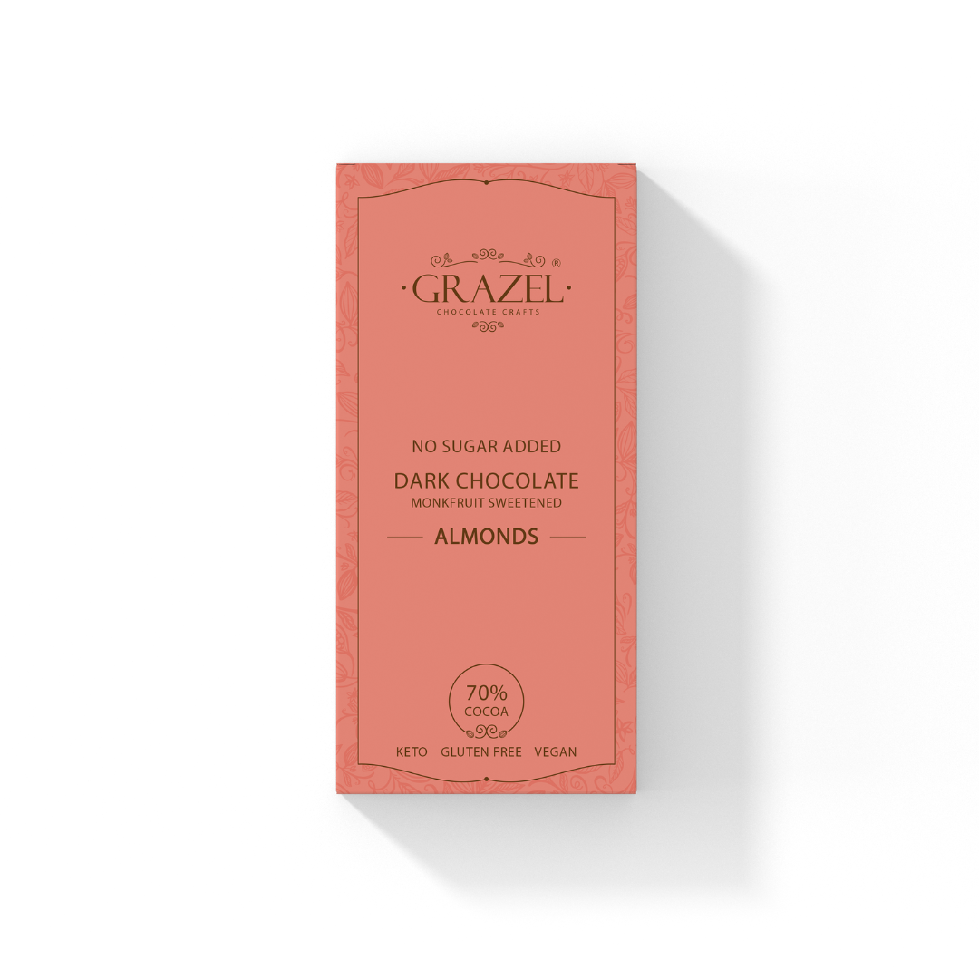 Sugar free Dark Chocolate - Almonds - Classic Bar
