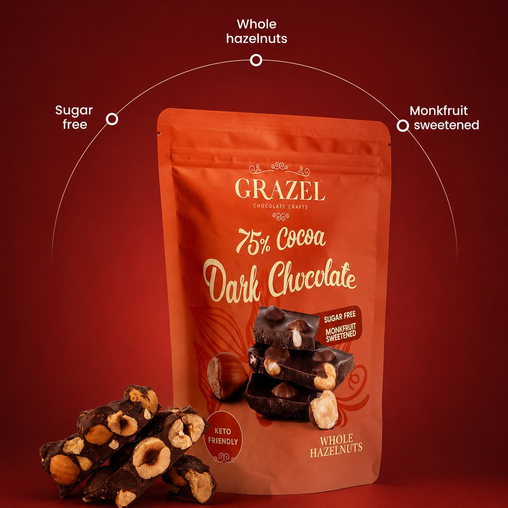 Sugar free Dark Chocolate Whole Hazelnut